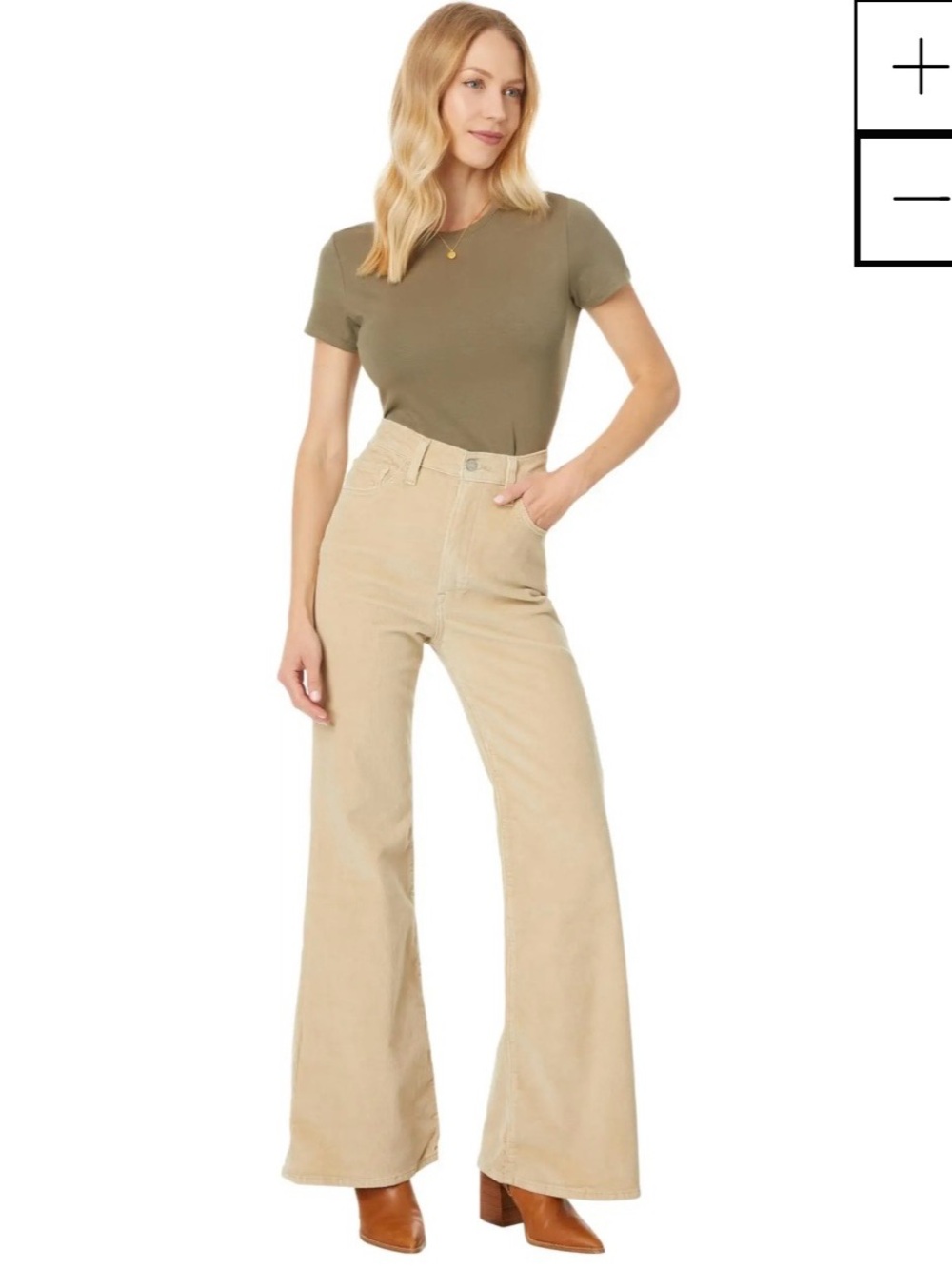 Levi’s Ribcage BellBottoms!!! High-Rise Wide Leg Corduroy Pants in Light Beige